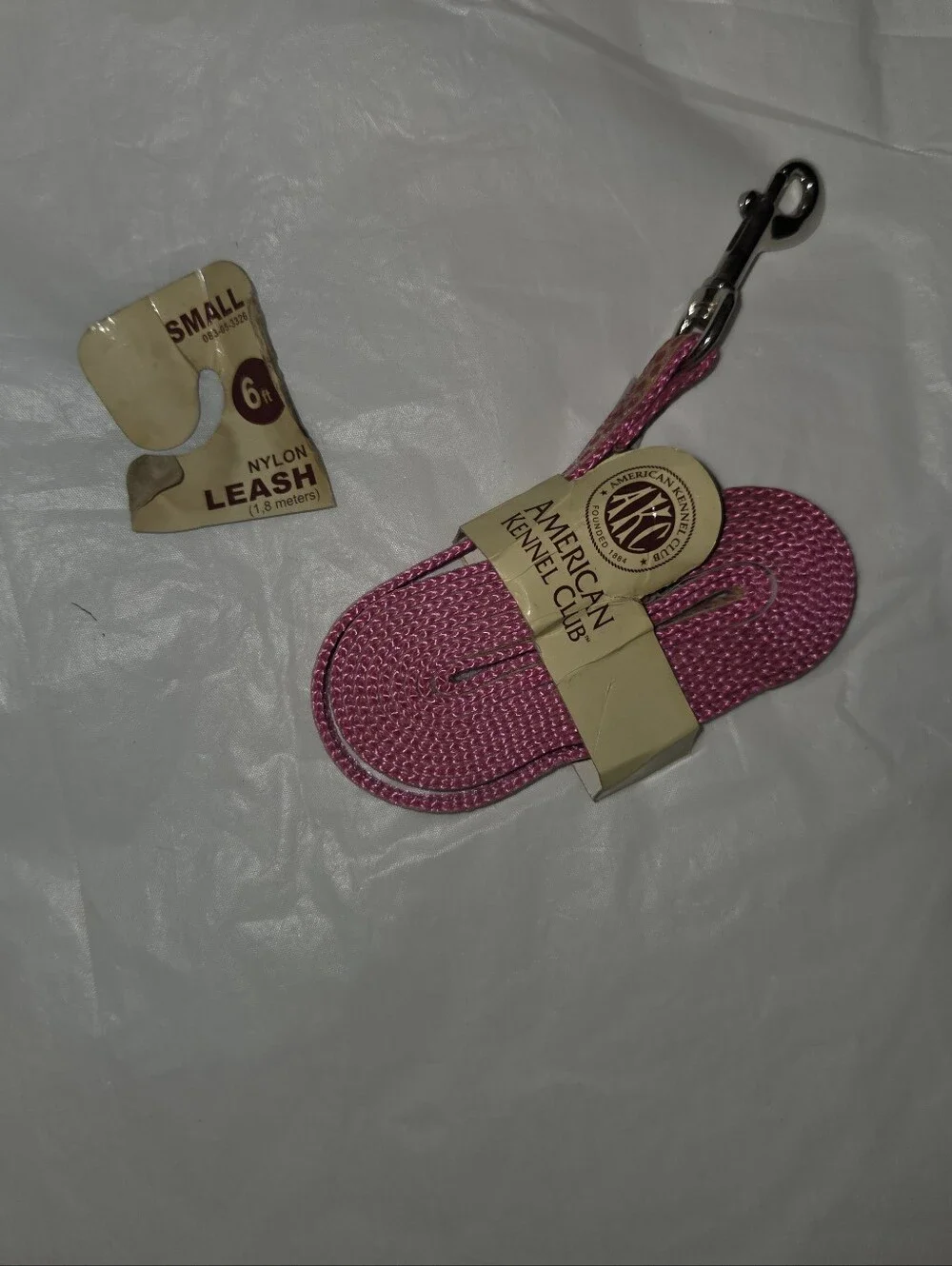 Pink Dog Leash with Polka Dot Trim